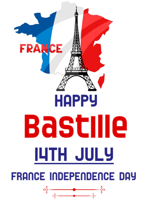 Happy Bastille Day  A4 template