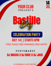 HAppy bastille  day Flyer (US Letter) template