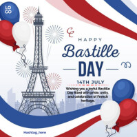 Happy Bastille Day Post Instagram template