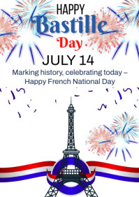 Happy Bastille Day A4 template