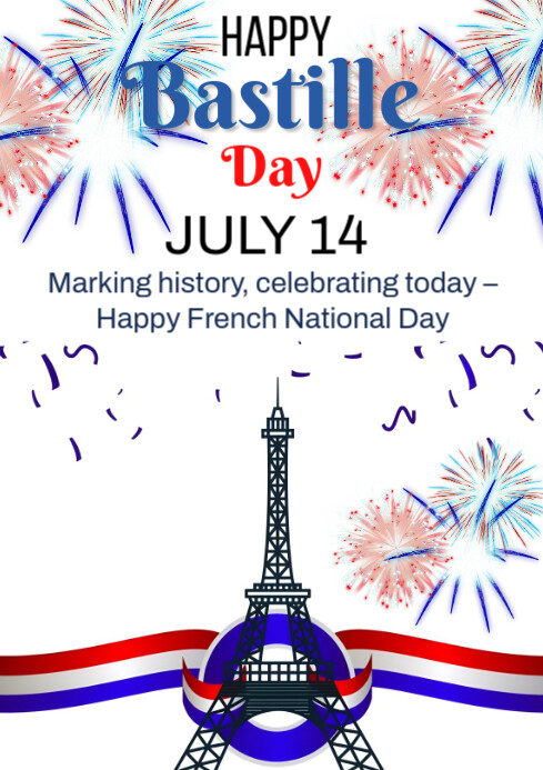 Happy Bastille Day A4 template