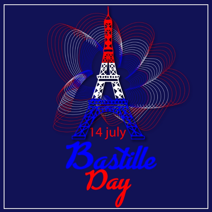 Happy Bastille Day Vierkant (1:1) template