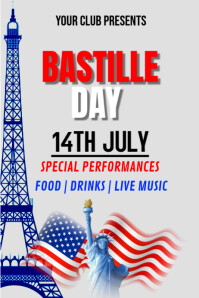 Happy bastille day Poster template