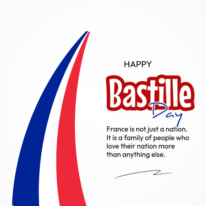 Happy Bastille Day France Publicação no Instagram template