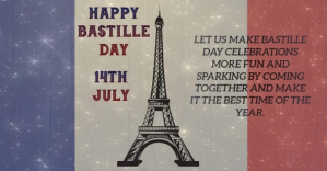 Grå Bastille Day Celebration Facebook-annonce Template