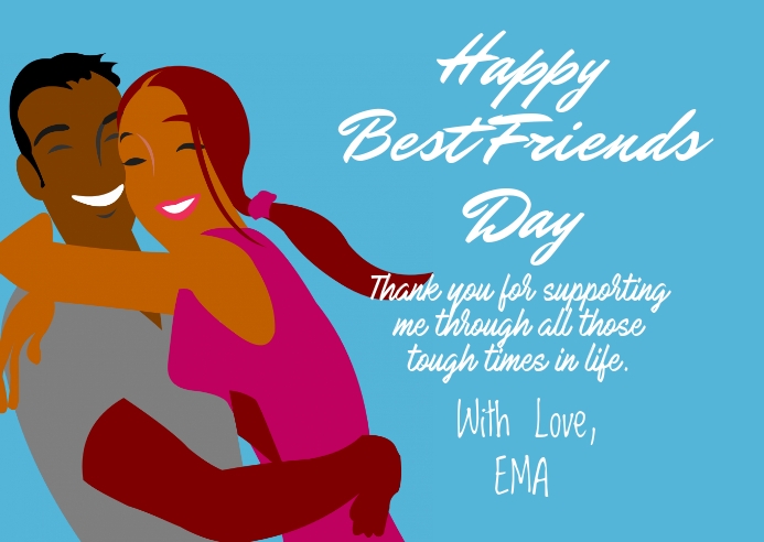 Happy Best Friends Day Card Template Postermywall