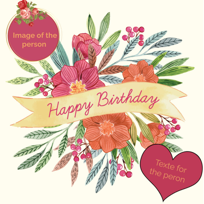Happy birthay poster template