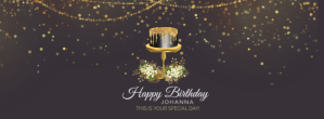 Коричневый Birthday Celebration Facebook Cover Photo Template