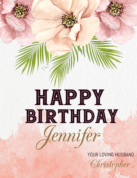 happy birthday, birtday wish Flyer (US Letter) template