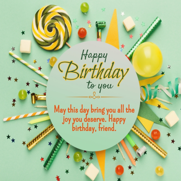 happy birthday, birthday card, birthday post template