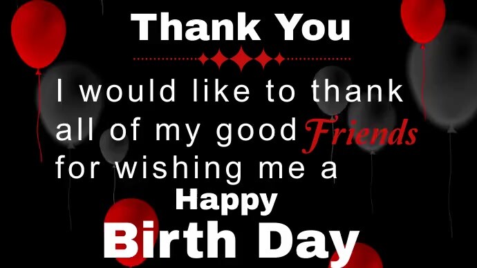 Happy Birthday, Thank you Twitter Post template