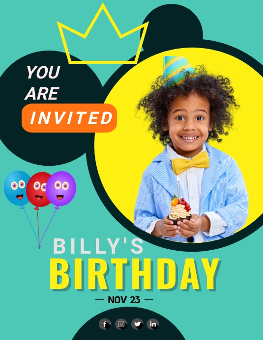HAPPY BIRTHDAY (10) Flyer (format US Letter) template