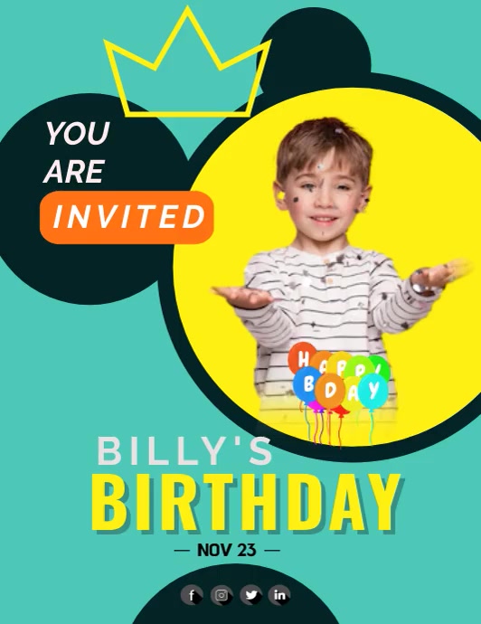 HAPPY BIRTHDAY (3) Folheto (US Letter) template