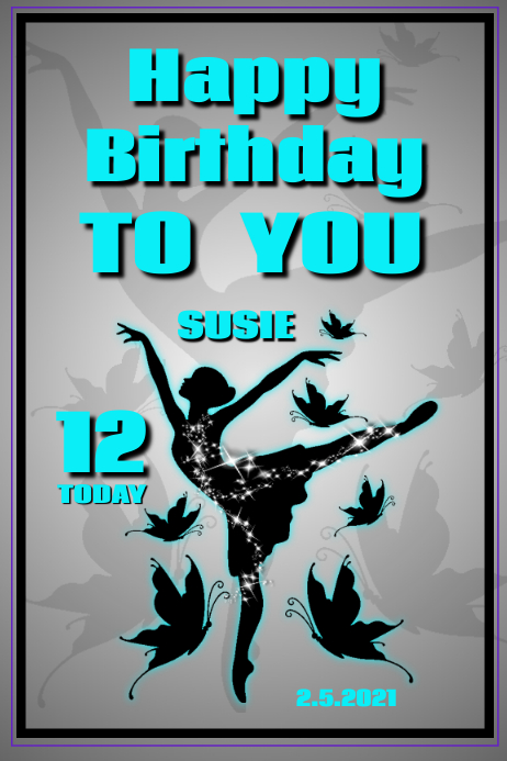 HAPPY BIRTHDAY 12 Poster template