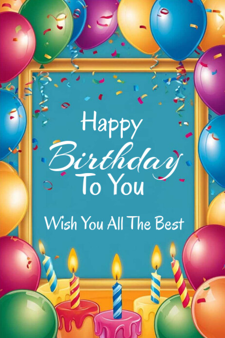 Happy Birthday 2025 Poster template