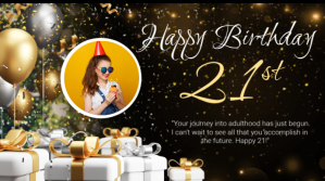 Happy birthday 21st celebration YouTube-miniature template