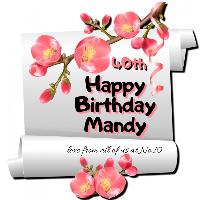 Happy Birthday 40th โพสต์บน Instagram template
