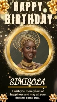 Happy birthday animation template with pictur Digital Display (9:16)