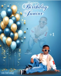 Happy birthday anniversary flyer Instagram Portrait template