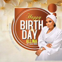 Happy birthday anniversary flyer Isikwele (1:1) template