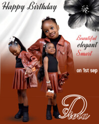 Happy birthday anniversary flyer Instagram Portrait template