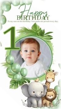 happy birthday BABY instagram story template