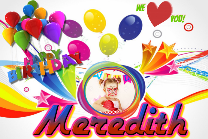 Happy Birthday Banner Card Gift Art Picture Плакат template