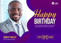 Happy Birthday Banner Template Postcard