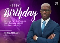 Happy Birthday Banner Template Postcard