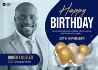 Happy Birthday Banner Template Postcard