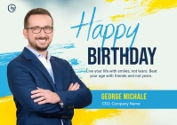 Happy Birthday Banner Template Postcard