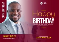 Happy Birthday Banner Template Postcard