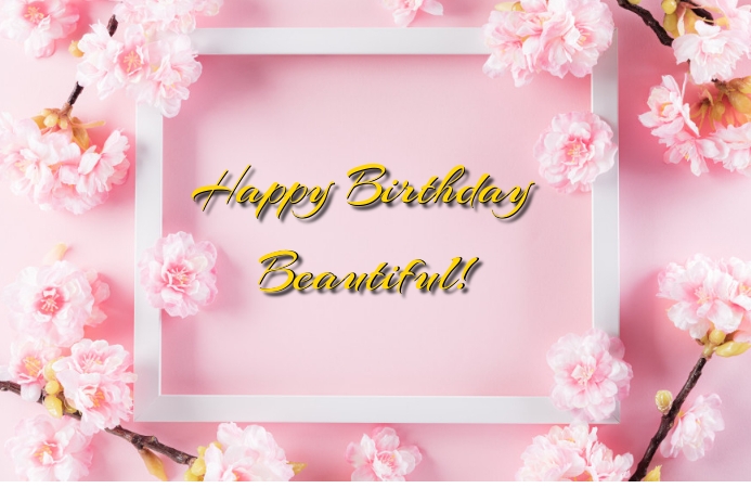 happy birthday beautiful Poster template