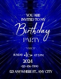 happy birthday  birthday invitation Flyer (US Letter) template