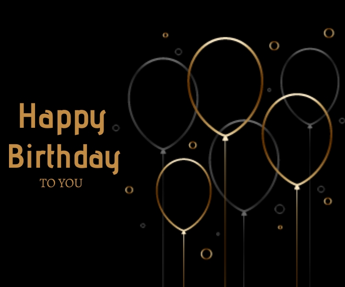 Happy Birthday Black Card With Golden Line Template Postermywall Happy Birthday Black Card With Golden Line Template Postermywall