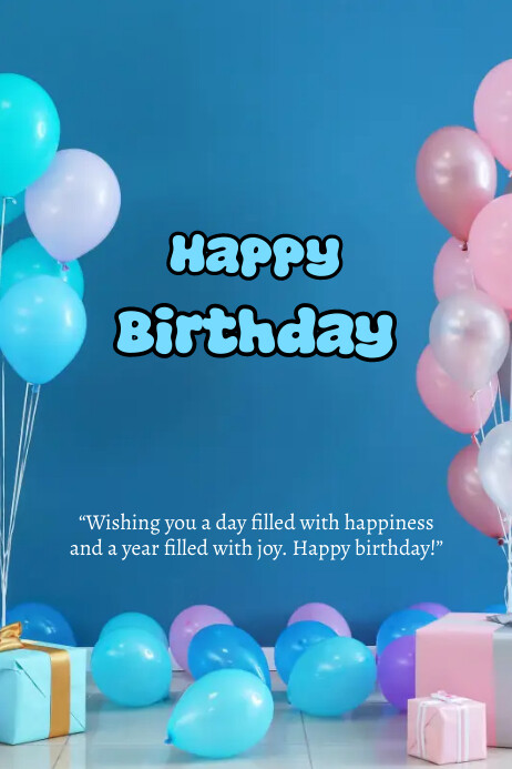 HAPPY BIRTHDAY BLUE (Poster) Template | PosterMyWall