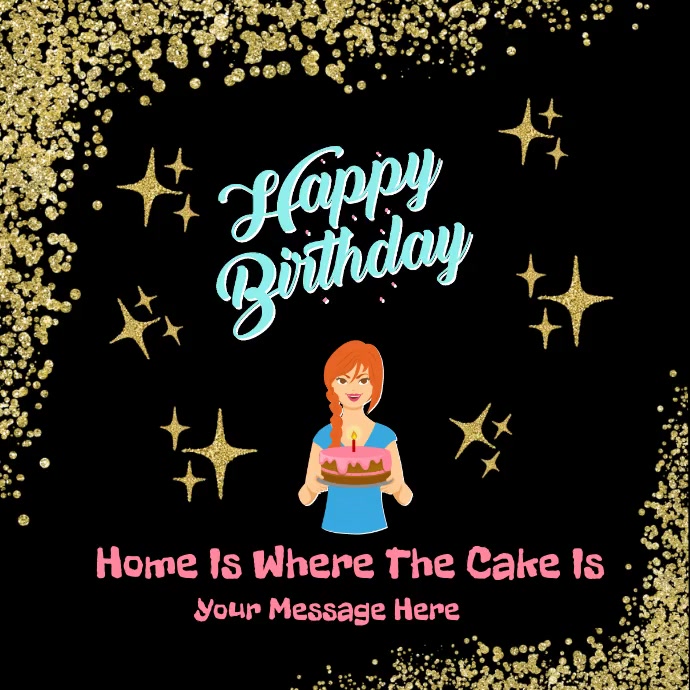 Happy Birthday Cake Template PosterMyWall