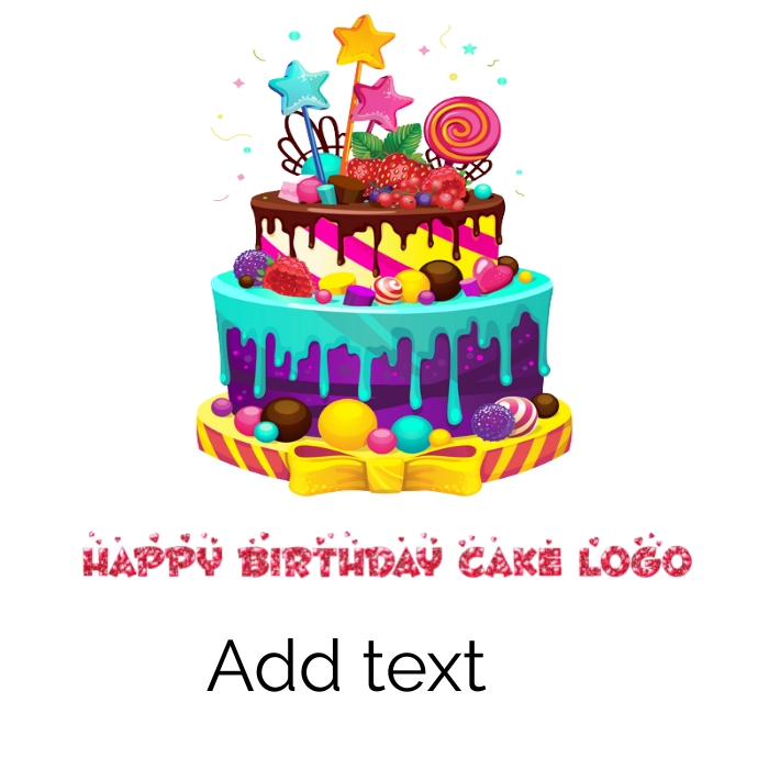 Happy Birthday Cake Logo Template PosterMyWall happy-birthday-cake-logo-template-postermywall
