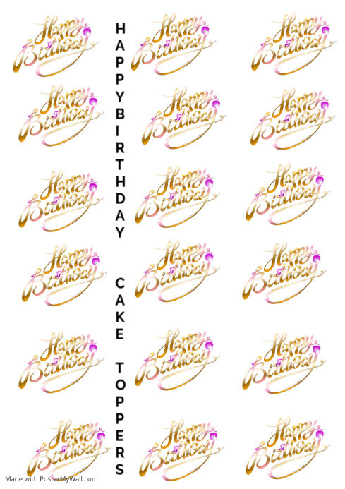 happy birthday cake toppers Template | PosterMyWall