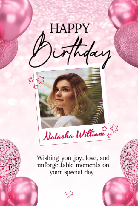 happy birthday card Плакат template