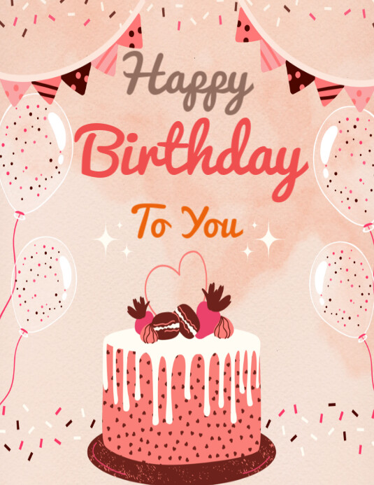 Happy birthday card Template PosterMyWall