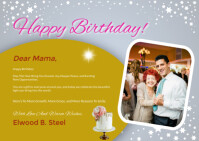 Happy Birthday Card A6 template