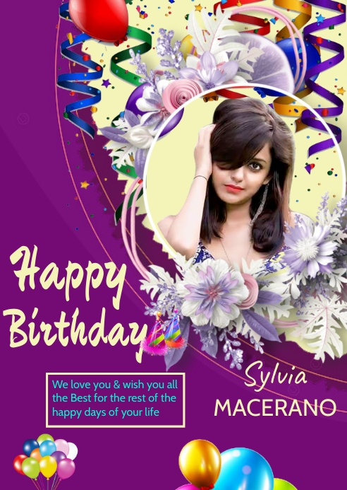 Modele Depliant De Carte De Joyeux Anniversaire Postermywall