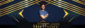 happy birthday card for daddy Заголовок Twitter template