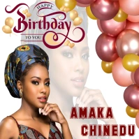 Happy birthday card message with picture Instagram Post template