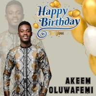 Happy birthday card message with picture โพสต์บน Instagram template