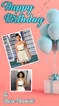 Happy birthday card message with picture Digitale Vertoning (9:16) template