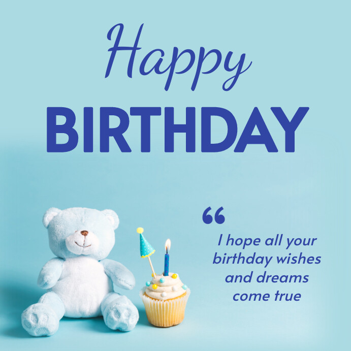 happy birthday teddy bear cards Images High Quality... Happy birthday card teddy bear Template | PosterMyWall
