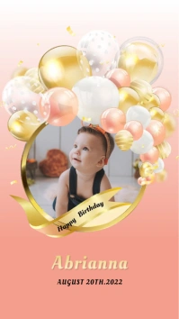happy Birthday card template (2) Digital Display (9:16)
