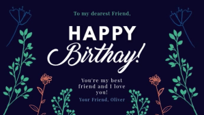 Lilla Floral Birthday Card Affichage numérique Template